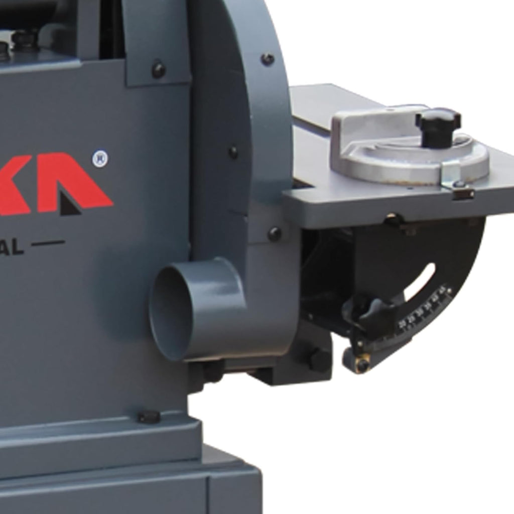 Belt and Disc Sander, 6x48 Belt, 10in Disc, KAKA INDUSTRIAL BTM-250 | Tilting tables for angled sanding