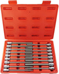 17pc 3/8' DR CR-V/S-2 Material LONG Extension SAE+Metric HEX KEY BIT SOCKET SET