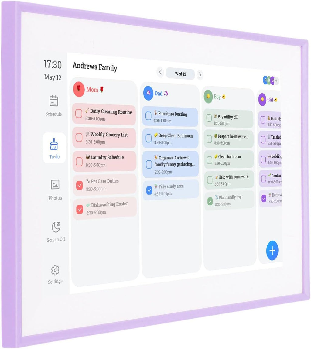 Fabater Smart Digital Calendar, 10.1 Inch HD Touch Screen with WiFi Sync Electronic Chore Chart, Digital Planner with Family Task Management for Home and Office