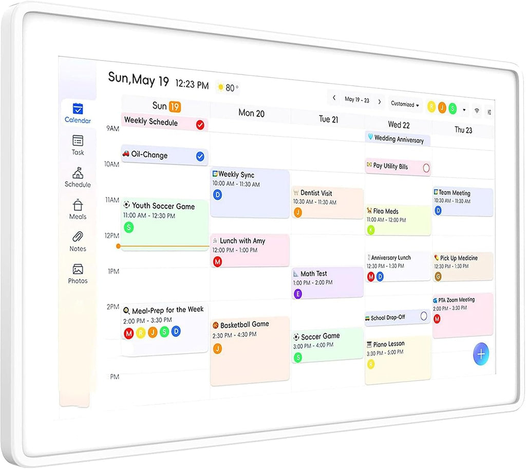 Smart Digital Calendar 15.6-inch Wall Planner & Family Organizer – Touchscreen Chore Chart, Meal & Task Scheduler – Easy Wi-Fi Sync – No Subscription – Home & Office Display (White Frame)