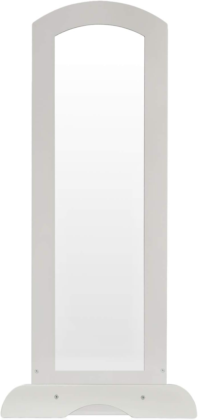 Guidecraft See and Store Dress-up Center – Gray: Kids Dramatic Play Storage Armoire with Mirror, Rack, Shelves & Bottom Tray - Toddlers Costume & Toy Organizer Furniture