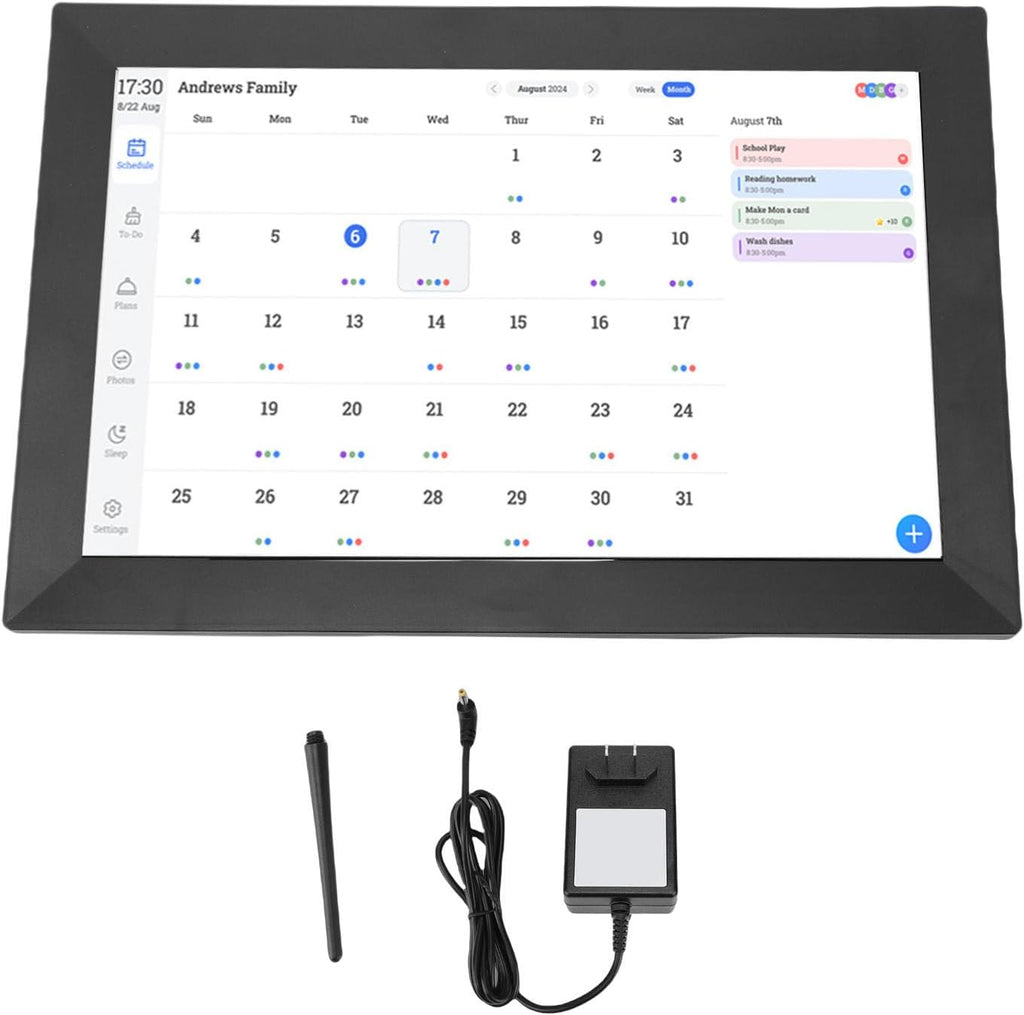 Pomya 13.3 Inch Smart Digital Calendar with Touchscreen Display, WiFi Family Planner Board, Interactive Electronic Wall Calendar Frame with Photo Display (US Plug)