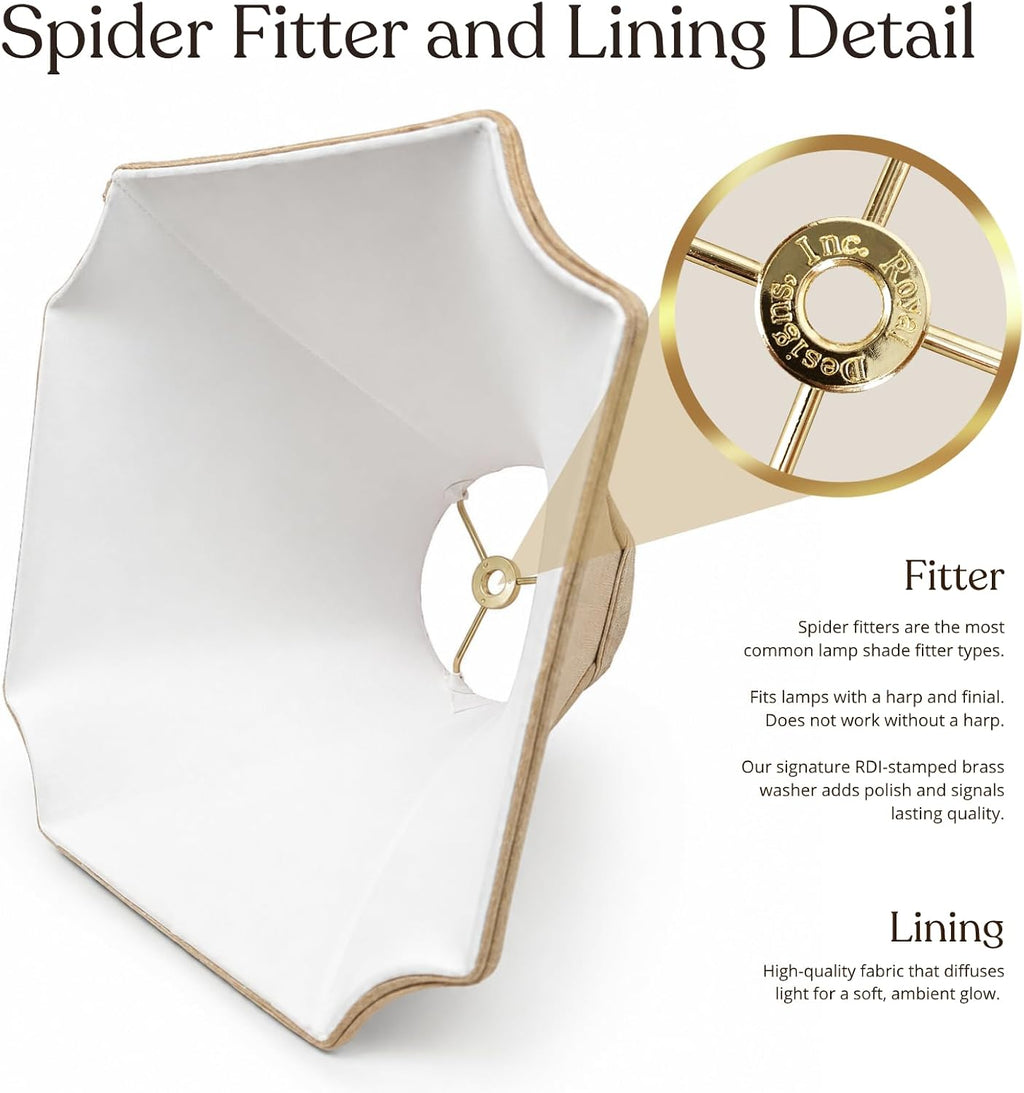 Royal Designs, Inc. BS-714-11AGL-2 Square Inverted Corner Bell Basic Lamp Shade, 5 x 11.5 x 8.5, Antique Gold, 2-Pack