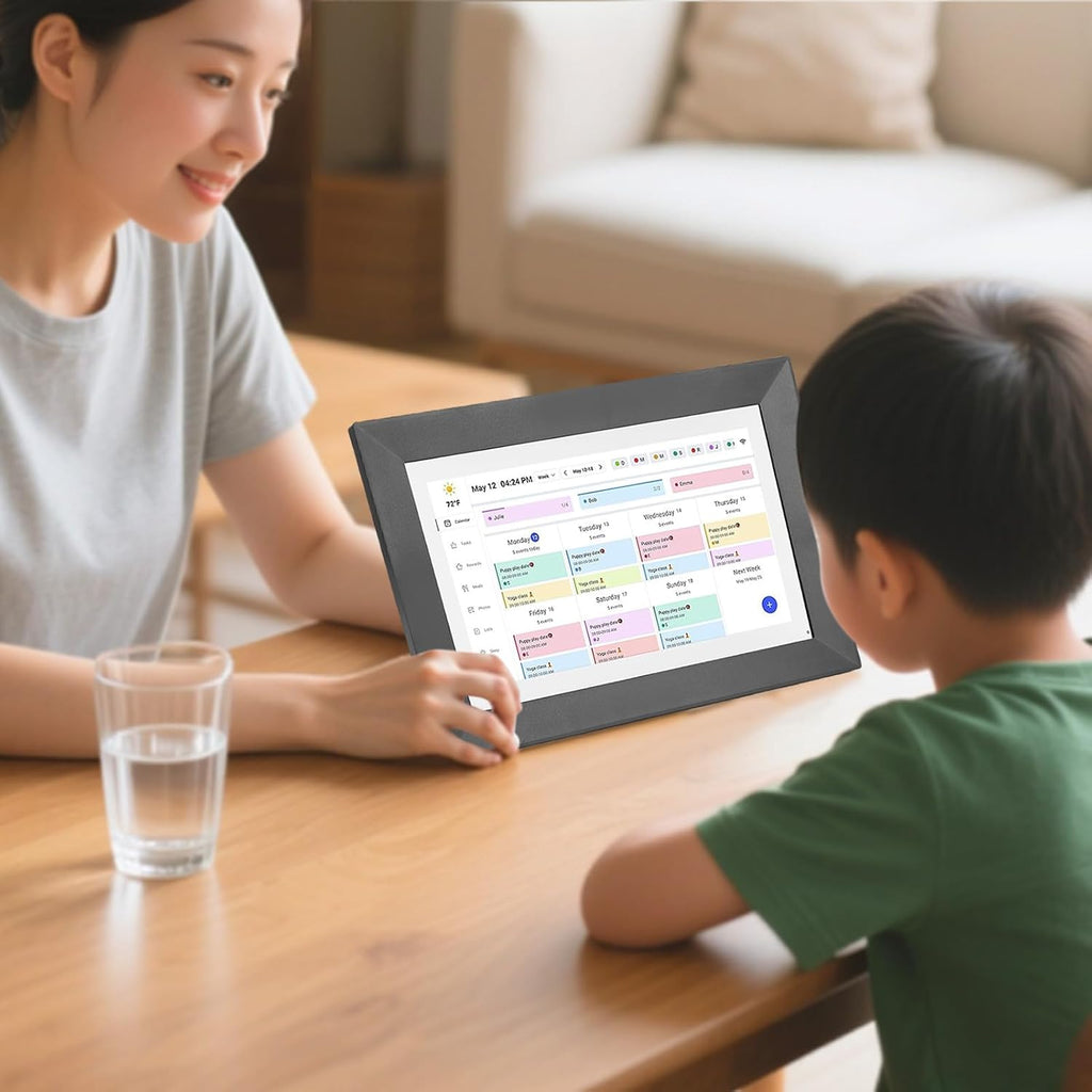 Pomya WiFi Smart Digital Calendar, 10.1 Inch Touchscreen Interactive Display with 2 Way Sync, for Family Schedule Chore Chart Meal Plan Wall Mounted Desktop (US)