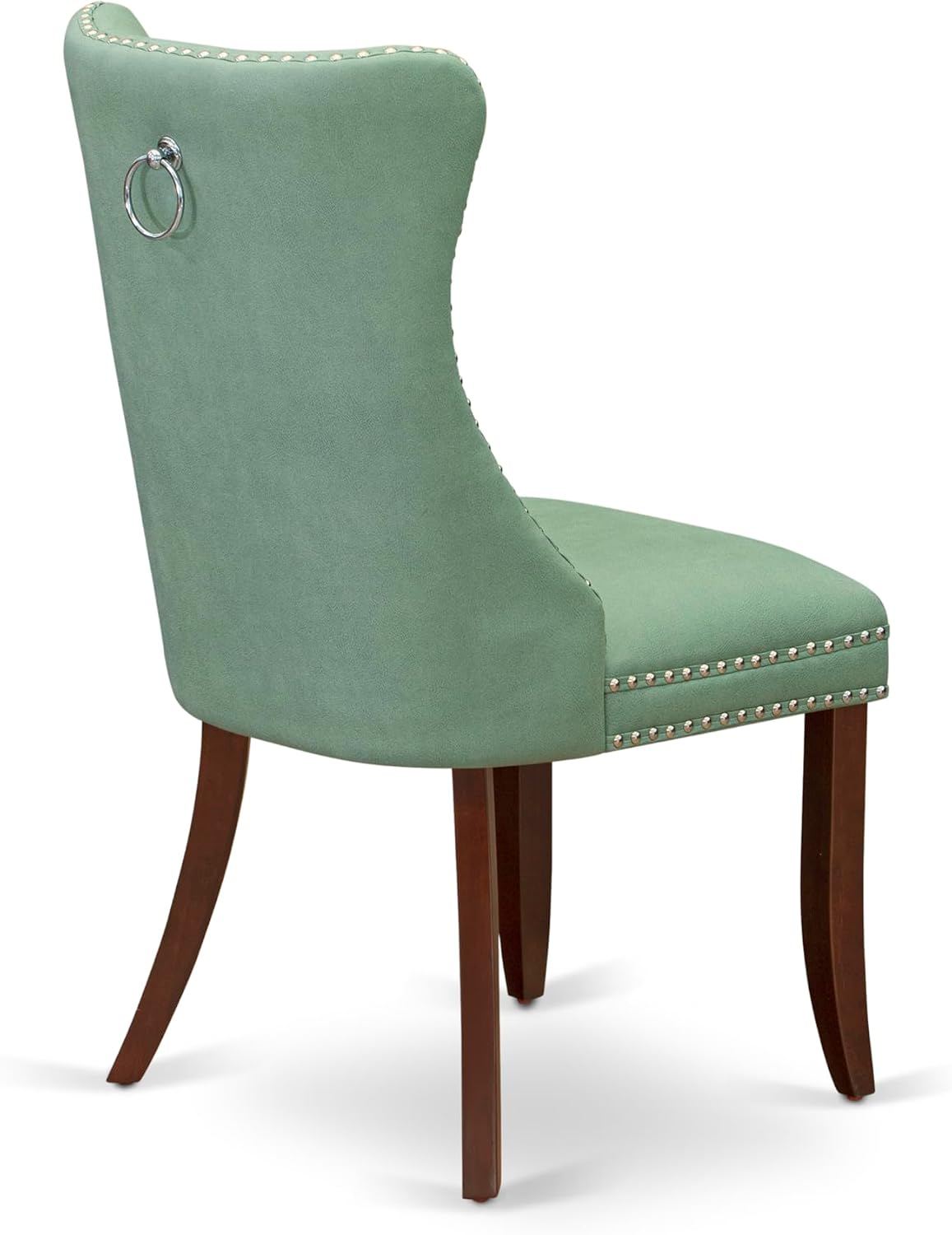 East West Furniture HLDA3-MAH-22 3 Piece Kitchen Table & Chairs Set Includes a Round Dining Table with Pedestal and 2 Polyester Fabric Upholstered Chairs, 42x42 Inch, Mahogany