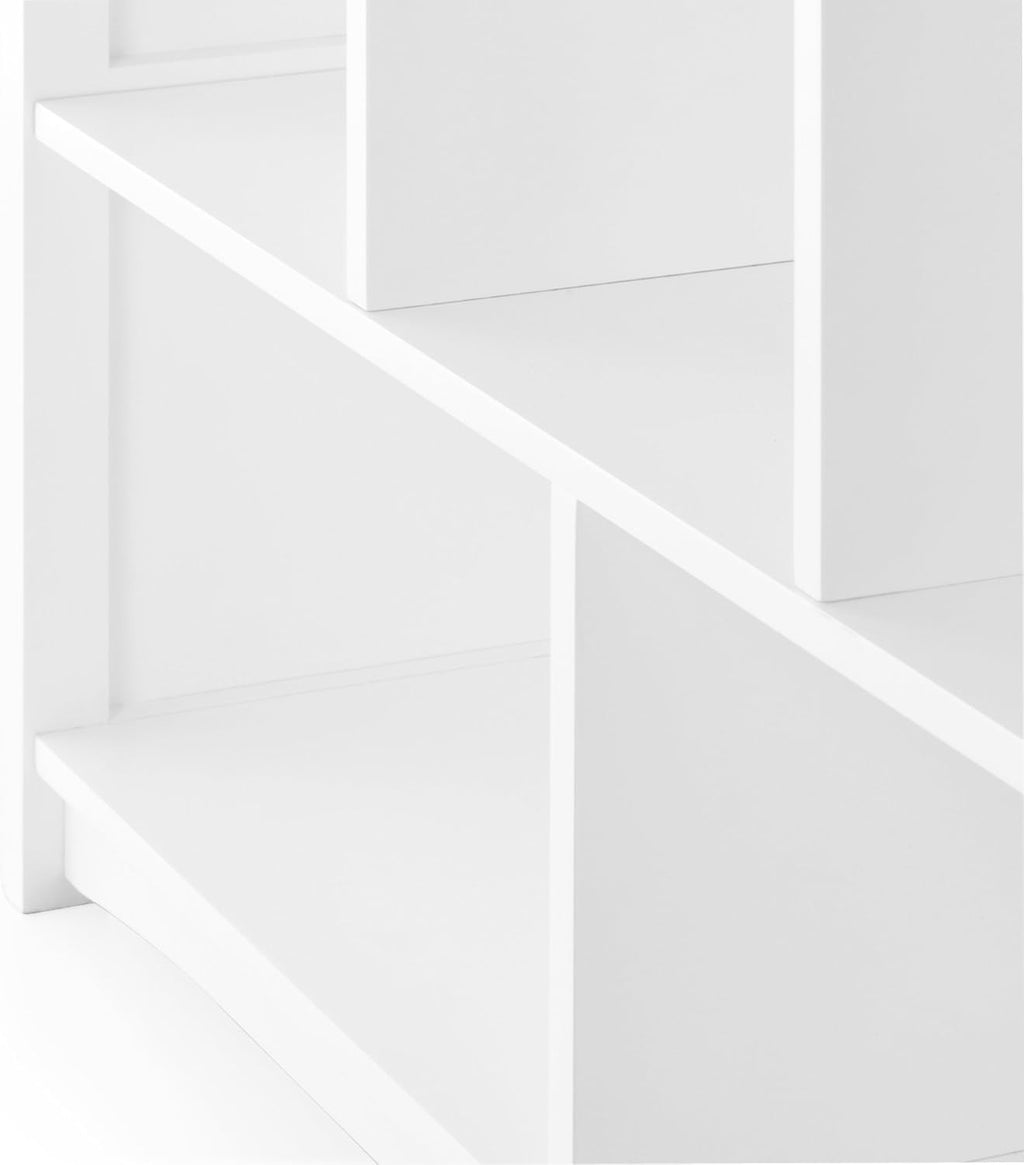 Guidecraft Classic White Bookshelf: Children's 5 Compartment Toy, Bin, Art, Clothes and Bookcase - Wooden Playroom and Bedroom Storage Furniture for Kids