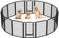 Yaheetech 40in 16-Panel Metal Dog Playpen Fence for Indoor Yard RV Camping | Heavy-duty Rustproof Frame with Secure Latch Door, Tool-free Assembly, Foldable Storage, Ideal for Medium to Large Dog Breeds