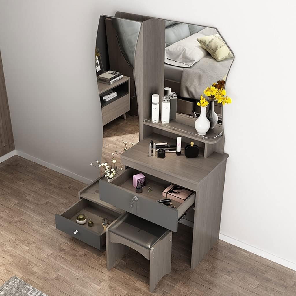 ULTRAWAVE Makeup Table Vanity Table Set Bedroom Storage Dresser Modern Women's Full-Length Mirror Multi-Functional Storage Makeup Table Vanity Dressing