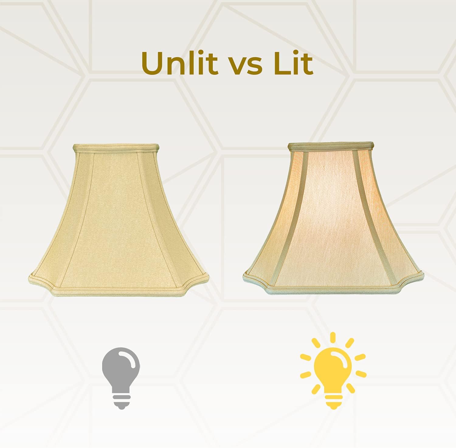 Royal Designs, Inc. BS-714-11AGL-2 Square Inverted Corner Bell Basic Lamp Shade, 5 x 11.5 x 8.5, Antique Gold, 2-Pack