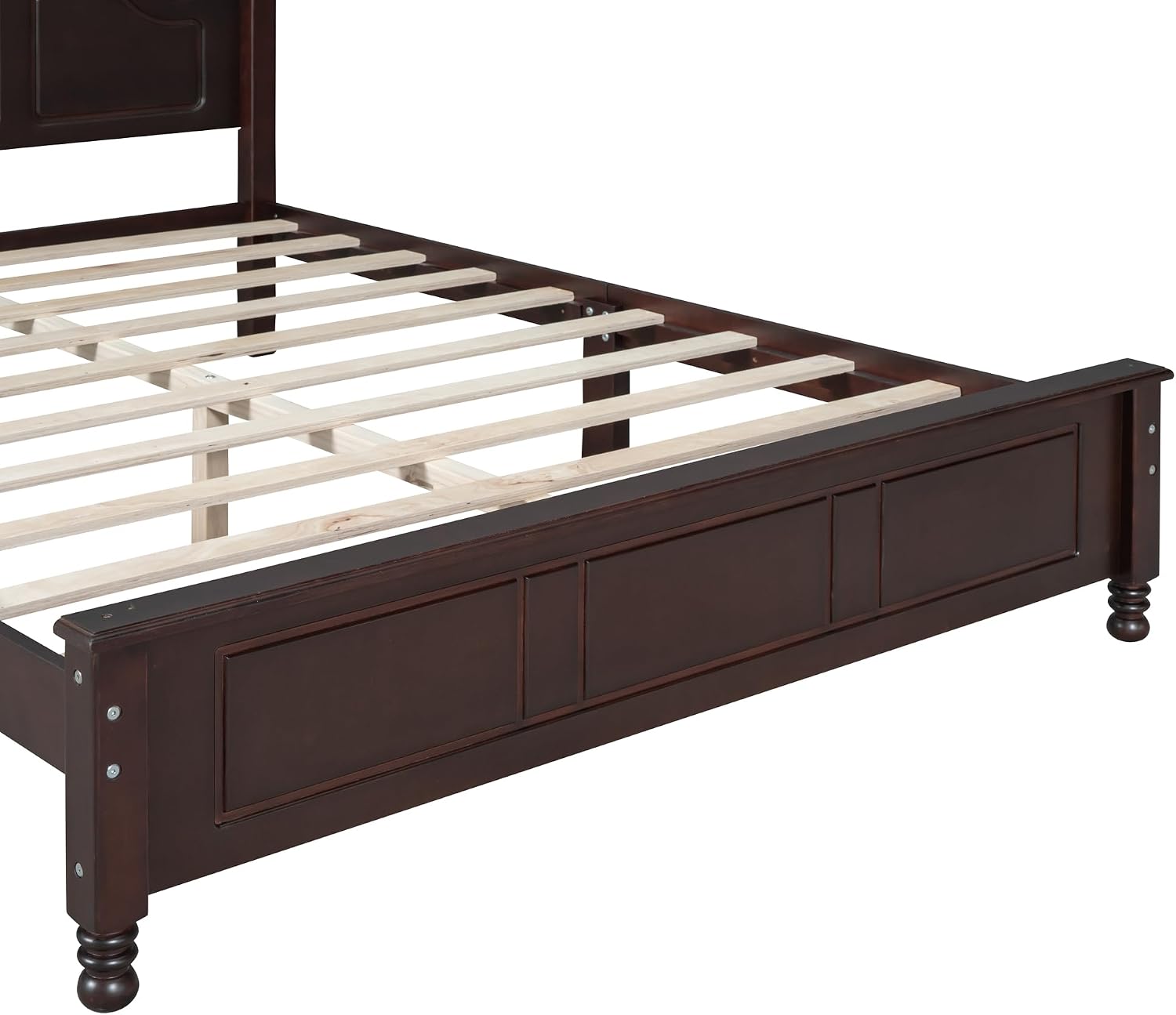 Full Size Bed Frame, Solid Wood Foundation, Classic Wood Platform Bed Frame, No Box Spring Needed, Strong Wooden Slats Support, Full, Dark Walnut