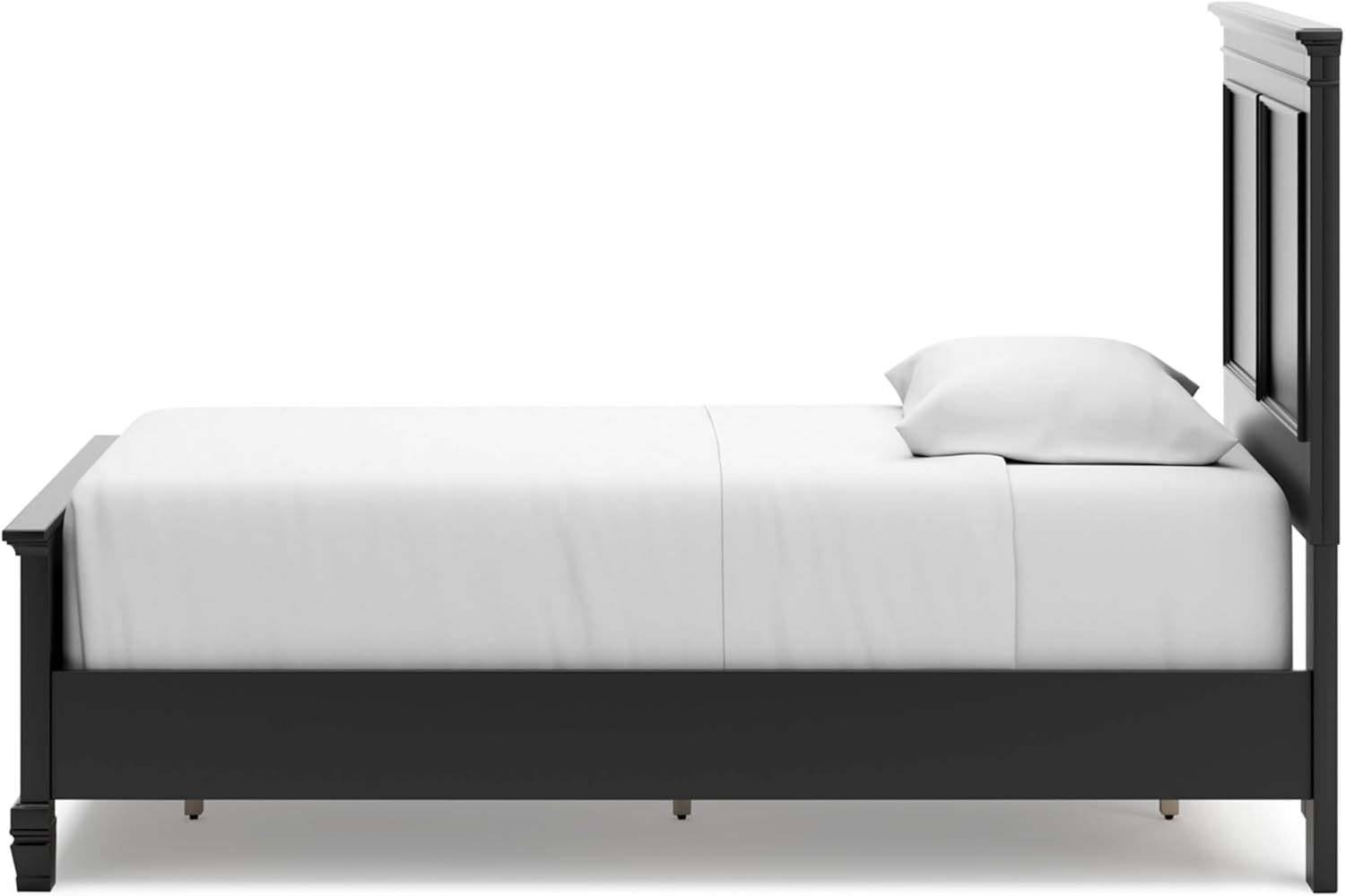 Signature Design by Ashley Lanolee Transitional Twin Panel Bed with Tapered Feet, Foundation or Box Spring Needed, Black