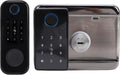 Smart Gate Lock, 5 in 1 Double Sided Fingerprint Locks with Password Card Key Wireless APP Control 290 Users Capacity Electronic Deadbolt Set for Garden Fence Yard