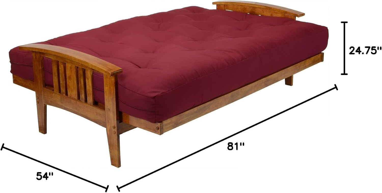 Nirvana Futons Westfield Wood Futon Frame - Full Size (Frame Only), Transform to 3 Positions - Sofa, Lounger, Bed