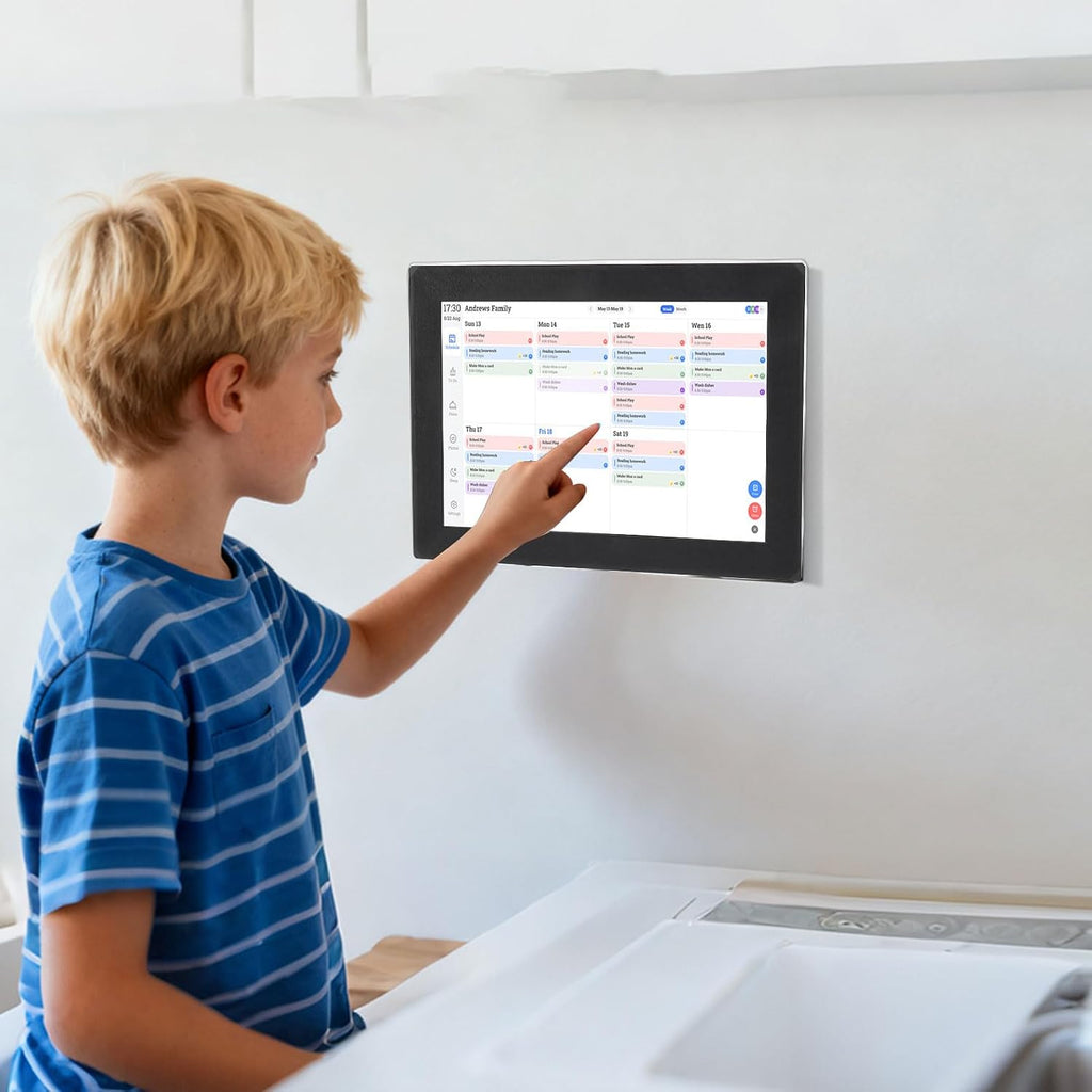 Bewinner Digital Calendar, 10.1 Inch Wall Planner Electronic Calendar & Chore Chart, WiFi Smart Touchscreen Interactive Display for Family Schedules, Auto Rotate, APP Control (US Plug)
