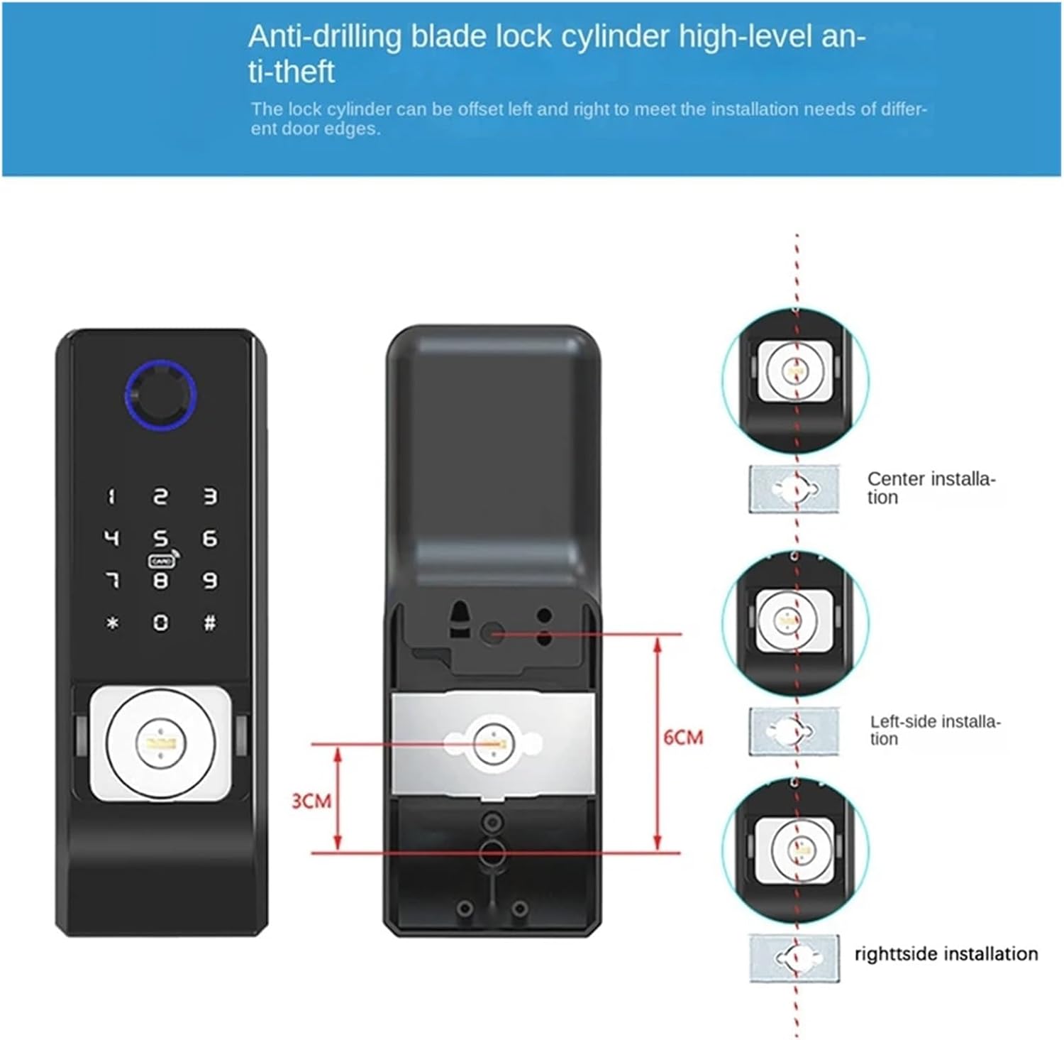 Waterproof Tuya WiFi Smart Door Lock Digital Password Double Fingerprint Electronic Rim Lock for Outdoor Iron Gate Door