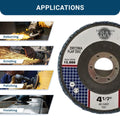 Benchmark Abrasives Professional 4.5' Zirconia Type 27 Flap Disc Grinding Wheel Set with 7/8' Arbor for Metal Sanding & Finishing - 40 Grit (100 Pack)