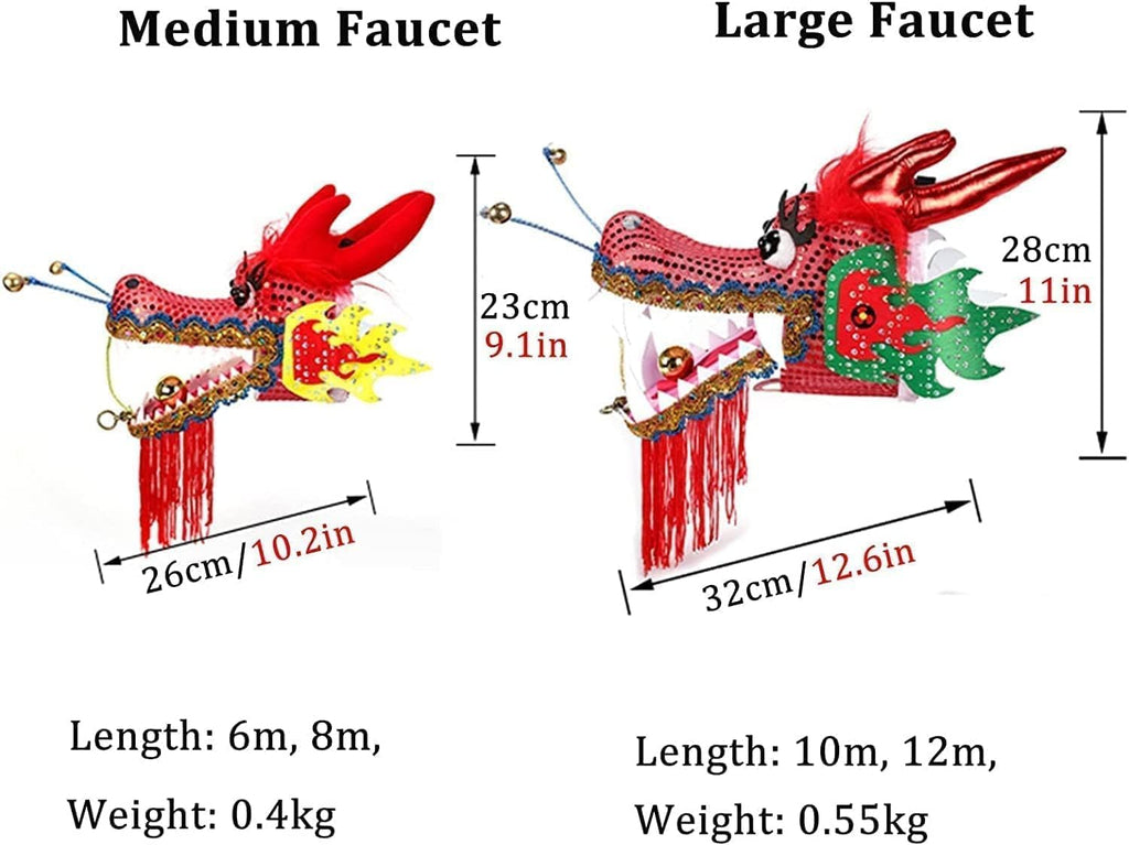 Chinese New Year Decorations Streamer Dragon Dance Silk Lion Dance Entertainment Equipments Outdoor Dragon Fitness Ribbon Perfect Lifelike Spring Festival Party Supplies(Red,8m/26.2ft)