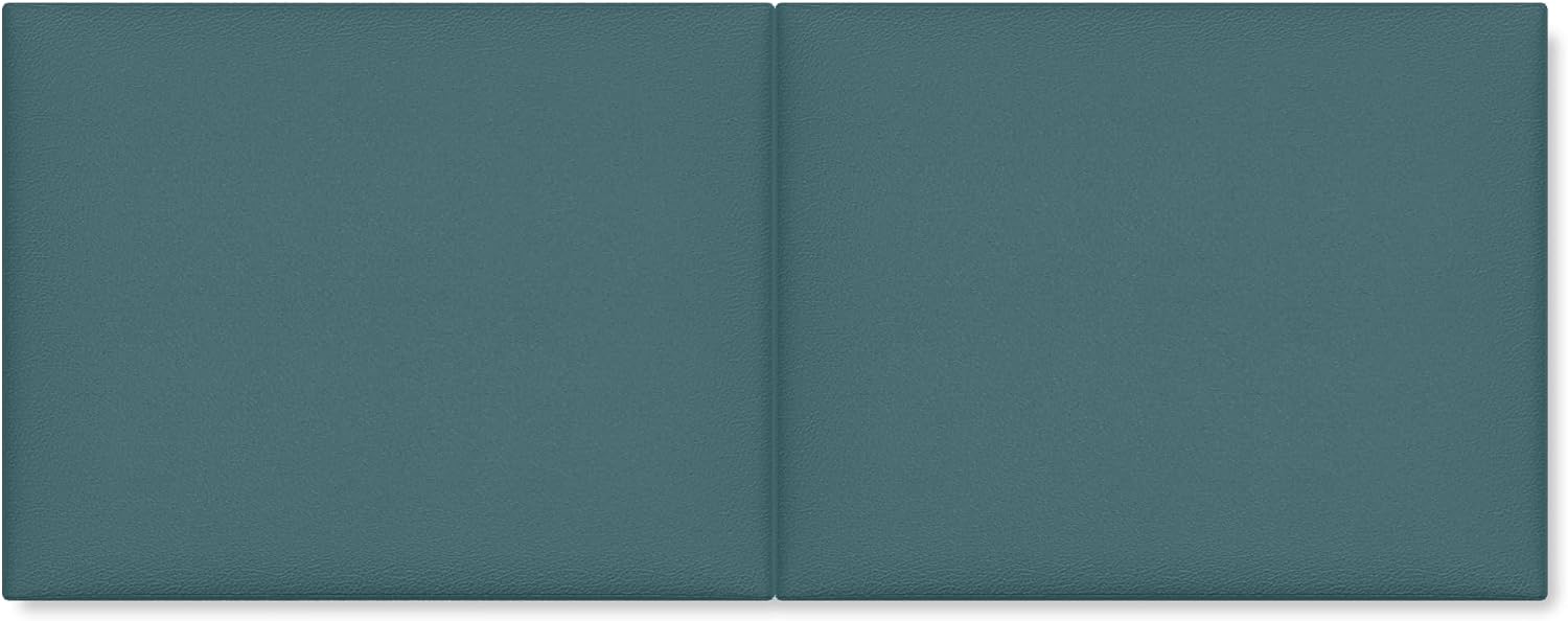 Jaxx Panelist Modern Padded Headboard- Set of 2 Wall Mounted Panels (Each 22.5' x 30')- Queen Double Tall, Vegan Leather, Genesis Green
