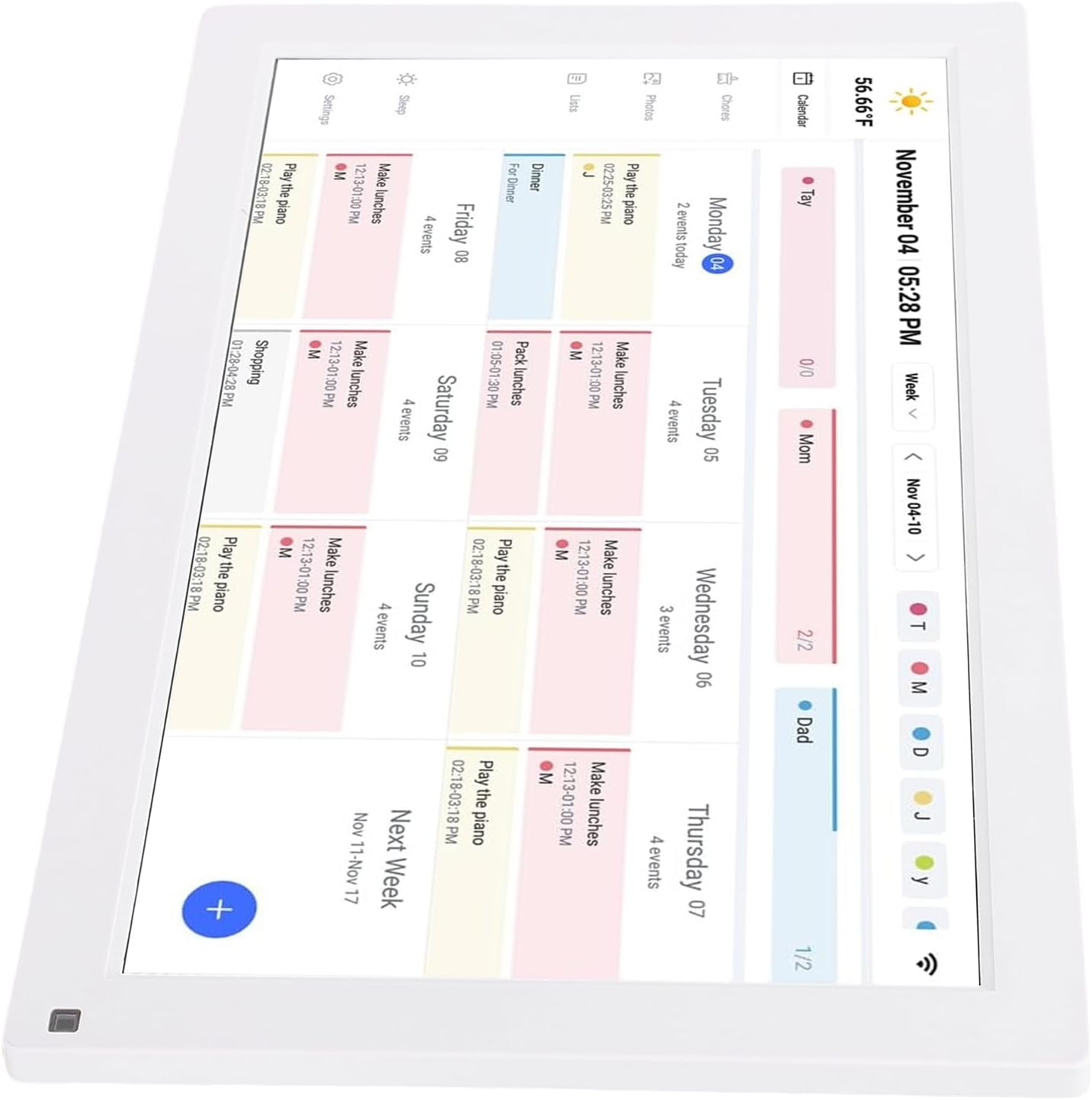 Pomya Digital Calendar, 15.6 Wall Planner, Touch Screen Chore Chart Customize Dashboard, Smart Electronic Calendar for Family Schedules & Meal Planner, Wall Desk Mount (White)