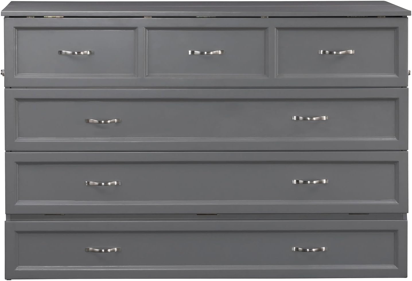 AFI Deerfield Murphy Bed Chest with Charging Station, Queen, Grey