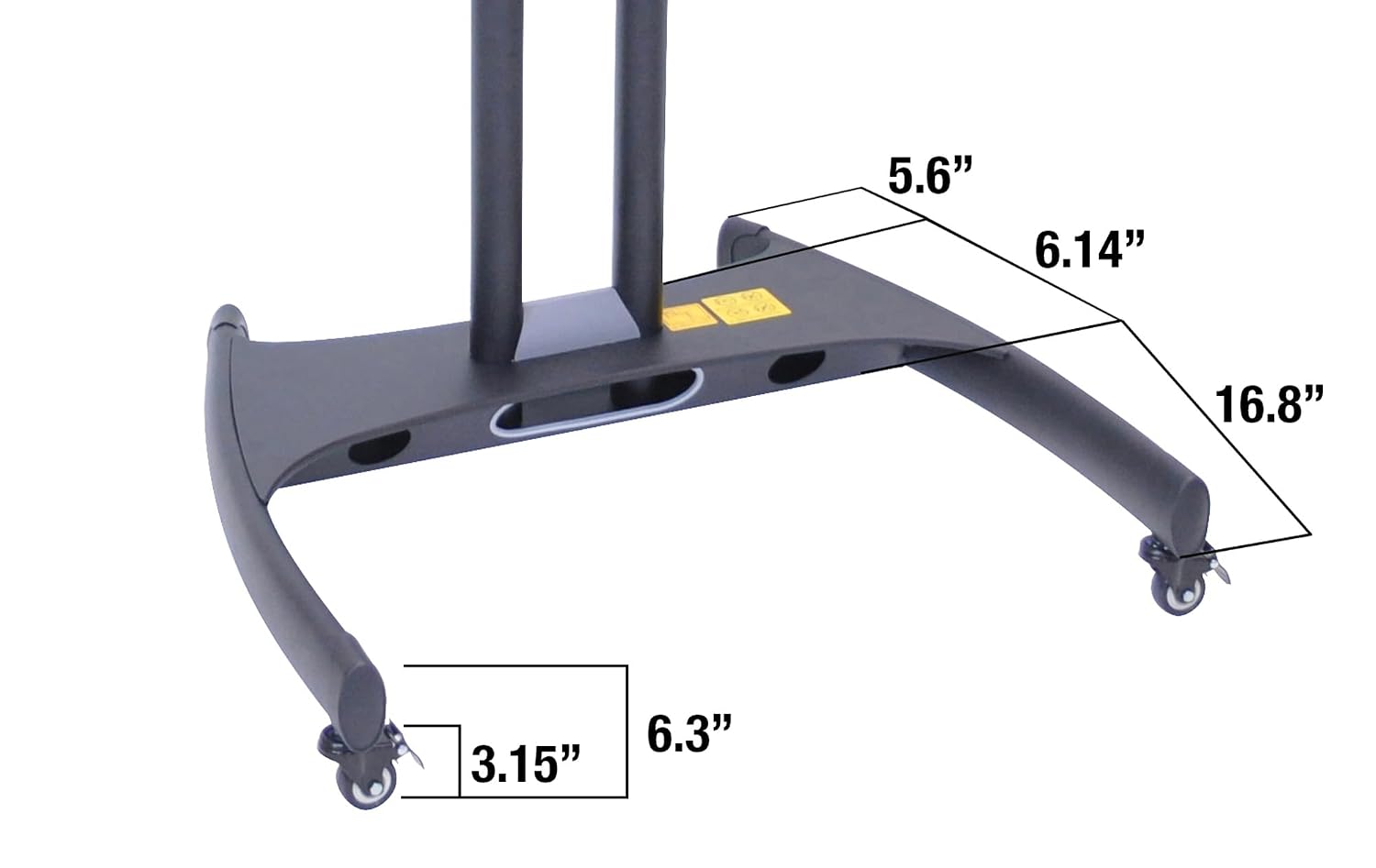 LUXOR FP4000 Adjustable-Height Large-Capacity LCD TV Stand, 25 lbs, Stand 39.25'W x 28.25'D x 48' to 65'H in 2' increments, Shelf 19.625'W x 11'D, Four 3' Casters, All with Locking Brakes