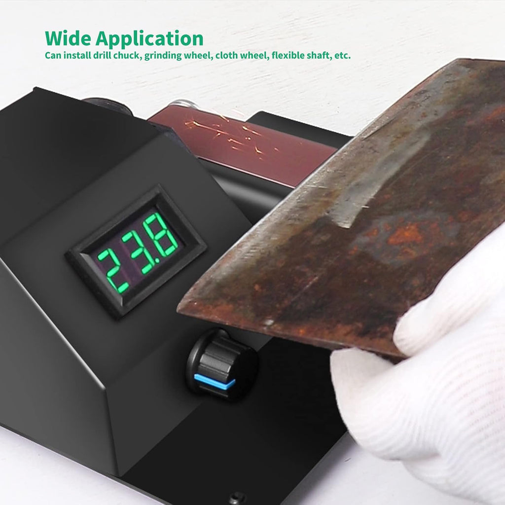 Benchtop Belt Sander with 10 Abrasive Belts 30 Type, 350W 0~90° Adjust Digital Display Sanding Belt Machine, 0~10000Rpm Electric Polishing Grinding Tool