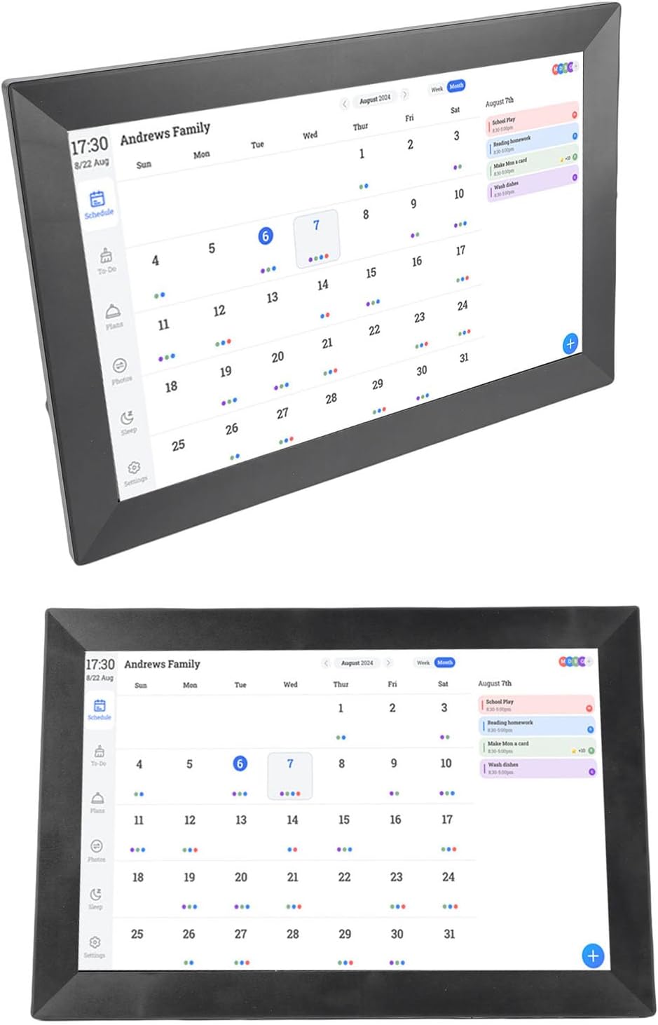 Smart Digital Calendar, 13.3 Inch HD Touchscreen Family Organizer with WiFi Sync Multi User Sharing for Home Office Large Households US Plug