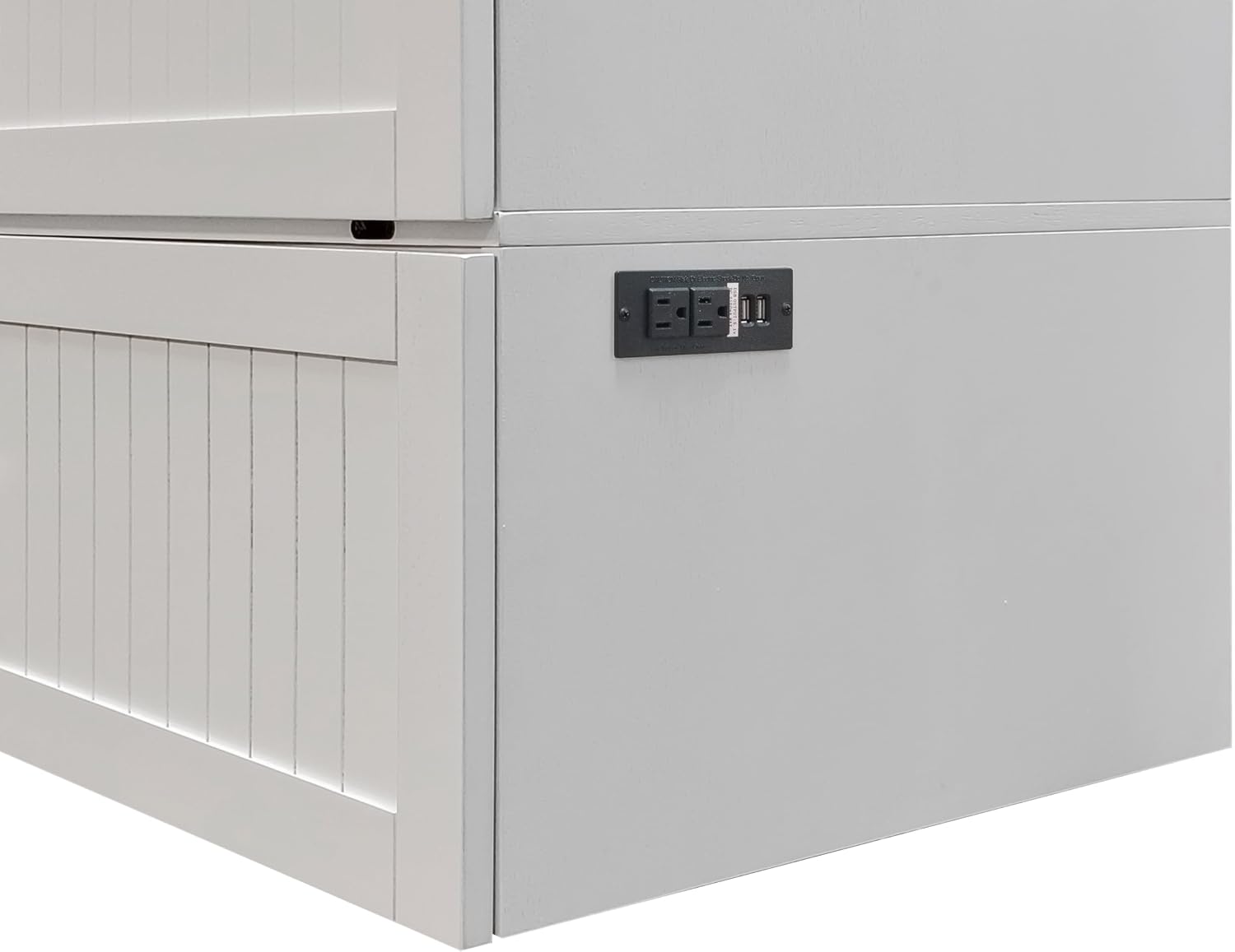 Mega Solutions Murphybedz Tuscany Murphy Cabinet Chest Bed with Charging Station 6 Inch (White, King)