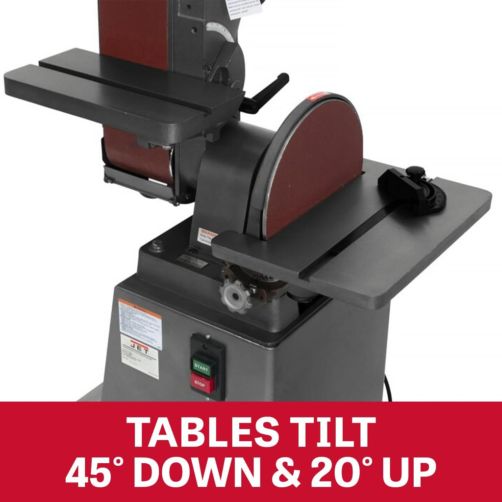 JET Combination 6' x 48' Belt and 12' Disc Finishing Machine, 1-1/2 HP, 230V 1Ph (Model J-4200A-2)