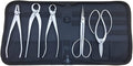 YUEWO Bonsai Tool Kit 5 Pcs 8' Master's Grade for Bonsai Tree with Jin Pliers, Root Cutter, Knob Cutter Concave, Long Handle Scissors, Root Pruning Scissors