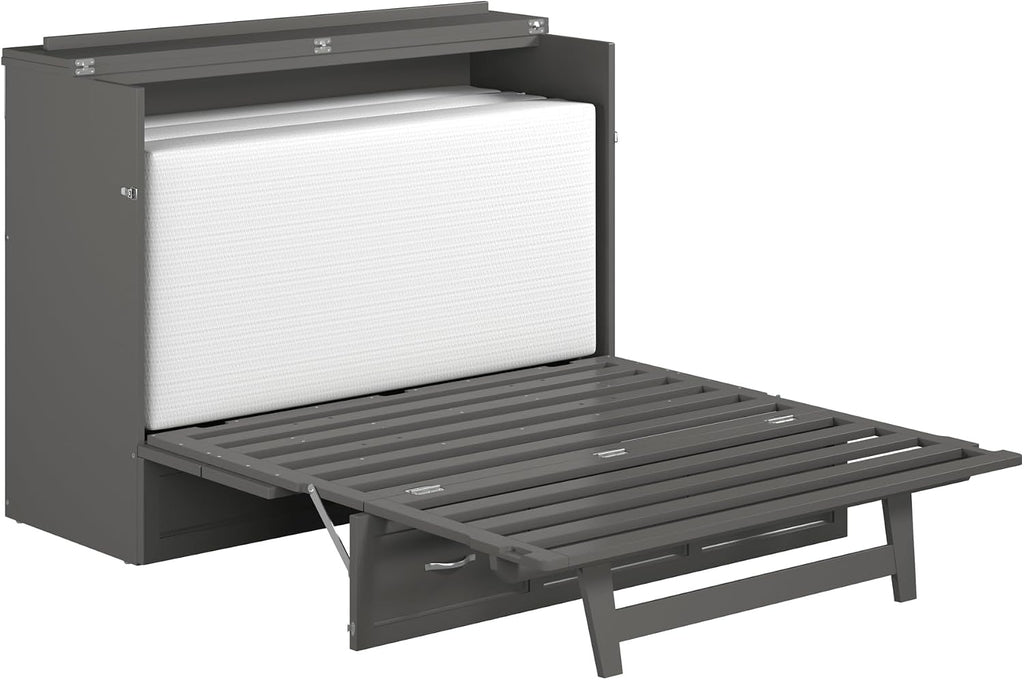 AFI Deerfield Murphy Bed Chest Full w/Charger Grey