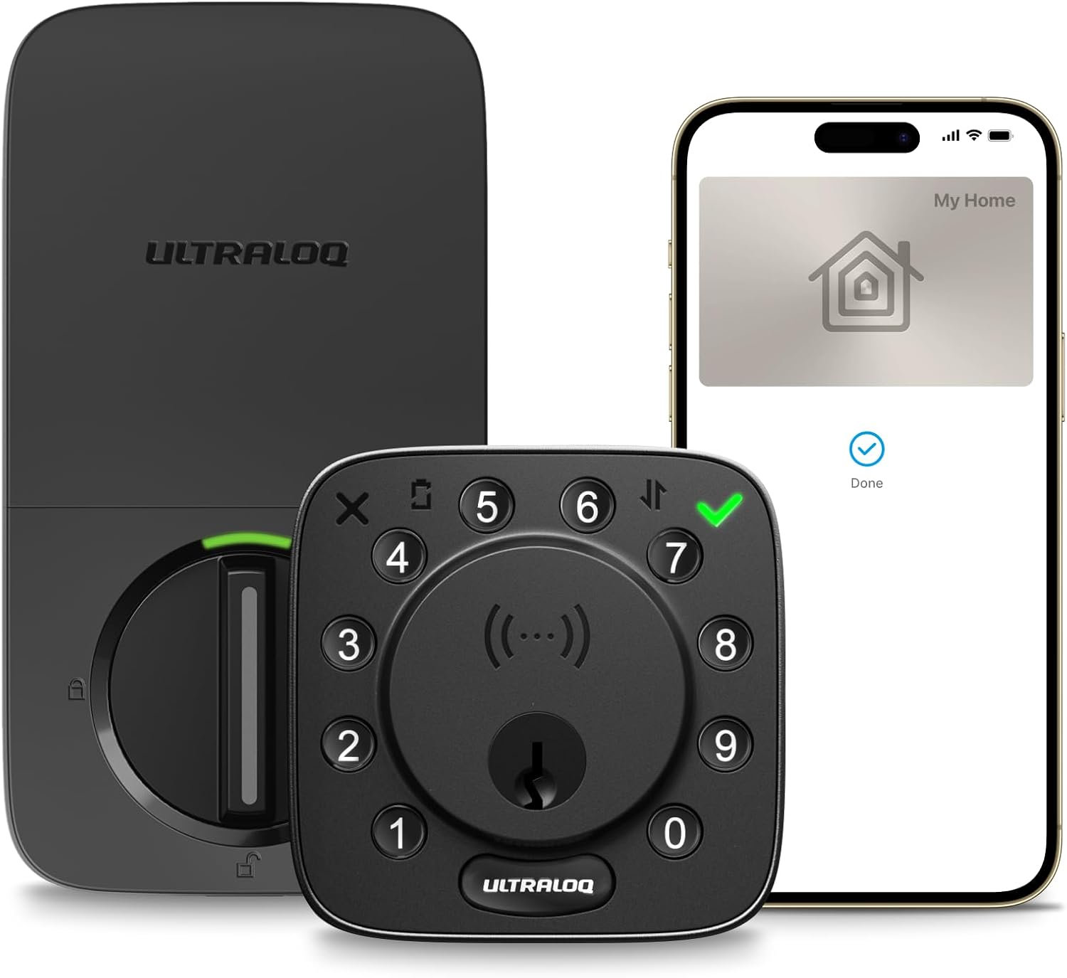 ULTRALOQ Bolt NFC Smart Lock, Tap to Unlock with iPhone and Android NFC, Built-in WiFi Smart Locks for Front Door, App Remote Access, Auto-Lock, Auto Unlock, Works with Apple Home, Alexa, Google