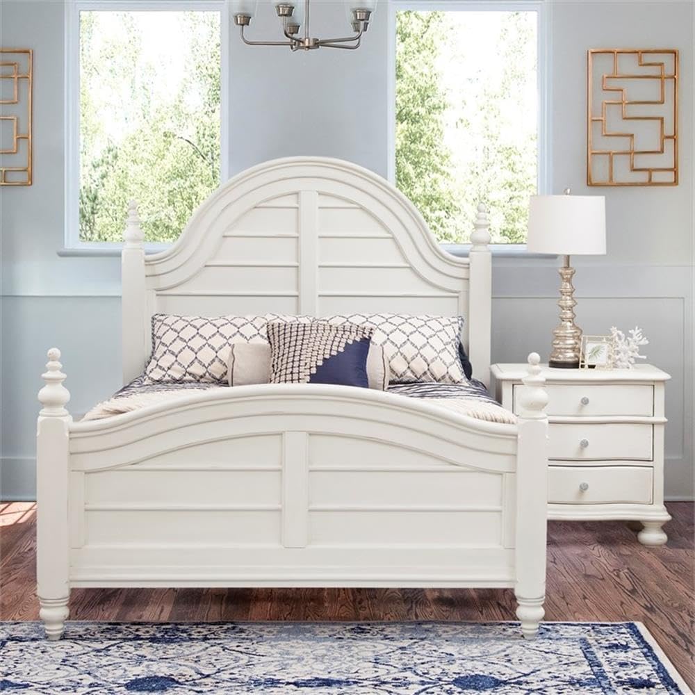 American Woodcrafters Rodanthe Dove White Three-Drawer Wood Nightstand