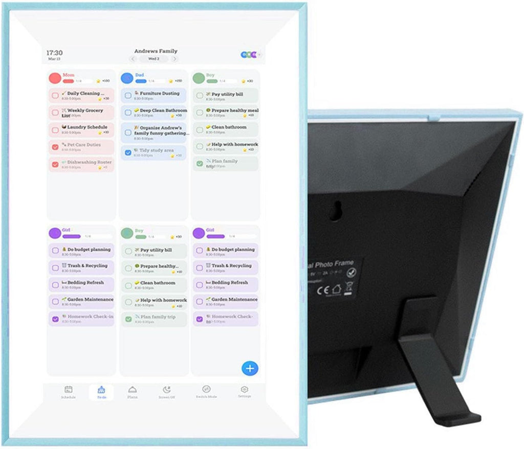 GOWENIC 10.1 Inch Smart WiFi Digital Calendar, Touchscreen Interactive Family Planner Display for Seamless Scheduling, with Digital Frame Mode, Blue