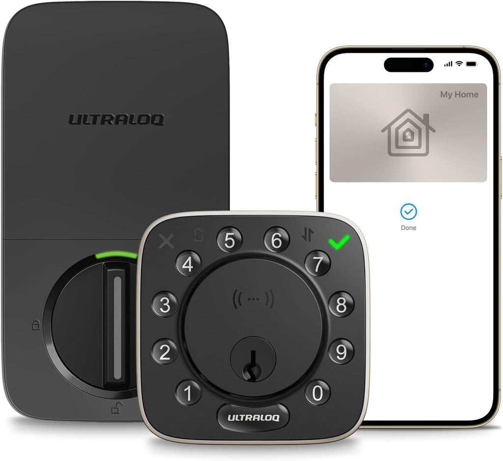 ULTRALOQ Bolt NFC Smart Lock, World's First Front Door Lock with Apple Home Key and Android NFC Tap to Unlock, Built-in WiFi Deadbolt, Remote Access, Auto Unlock, Works with Homekit, Alexa, Google