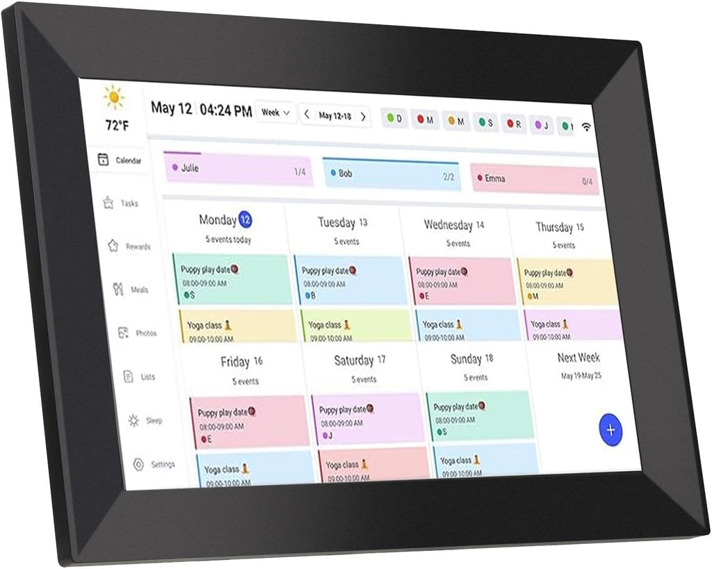 ciciglow Smart Digital Calendar, 10.1 Inch Wi Fi Electronic Wall Calendars Chore Chart, Interactive Touchscreen for Family Schedule Meal Planner, 32GB, Wall and Desk Mountable (US Plug)