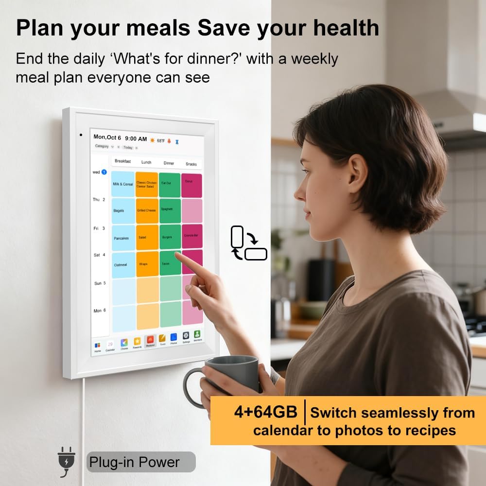 2026 Daily Planner, 15.6 Inch Digital Calendar, Daily Planner with Full HD Touchscreen, Meal Planner, Reward System for Elderly People 4GB RAM+64GB storage,octa-core processor