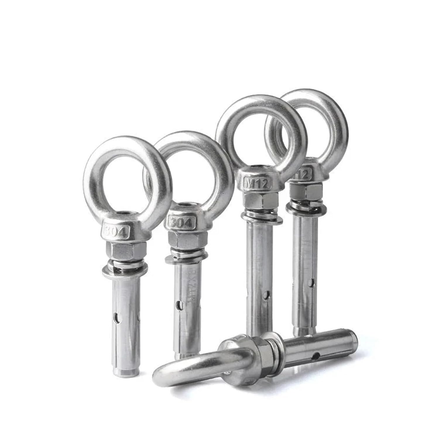 Anchor Bolts,Expansion Bolt, Sleeve Anchor Concrete Expansion Eye Bolt 304 Stainless Steel Installation Artifact Hook Long Universal Ring Screws(M10x80mm 2pcs)