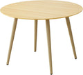 HIPIHOM 43.3 Inch Cream Round Dining Table for 4, Space-Saving Dinette Perfect for Kitchen Dining Living Room(Cream Table)