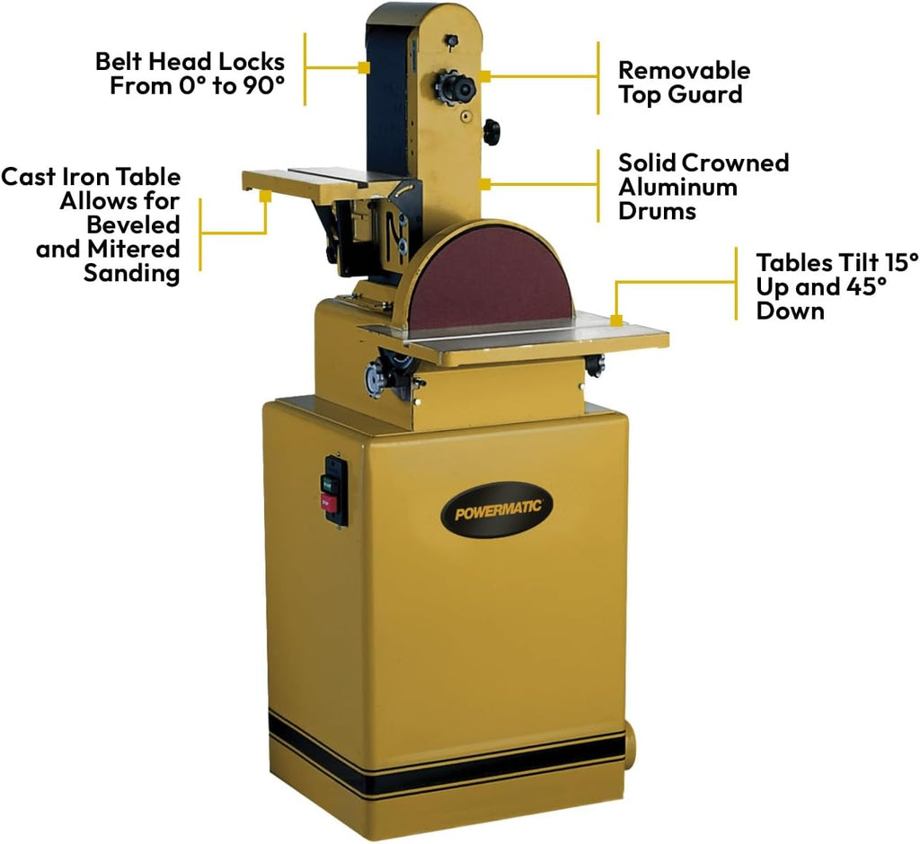 Powermatic 6' x 48' Belt & 12' Disc Sander, 1.5 HP, 115/230V 1Ph (31A)