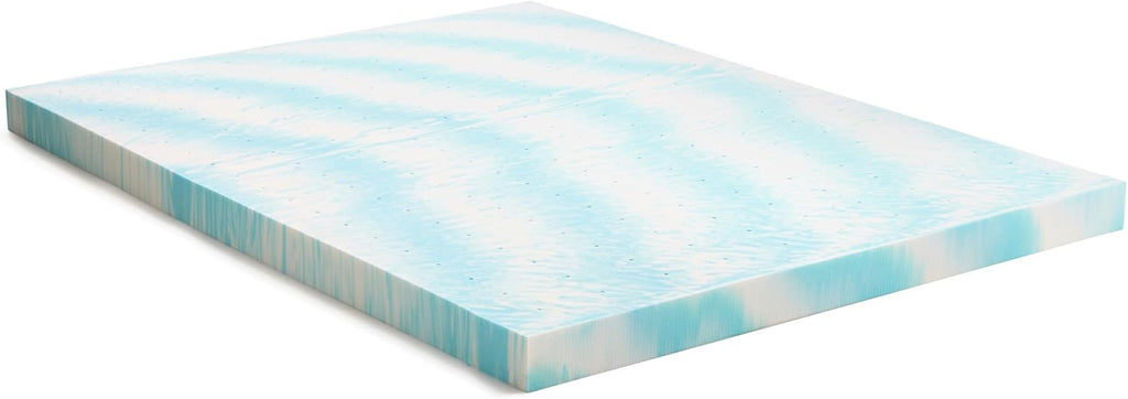 Linenspa 4 Inch Swirl Gel Memory Foam Mattress Topper, Full Size – Cooling Gel Infused, Ventilation Holes – Pressure Relieving Bed Topper – CertiPUR Certified