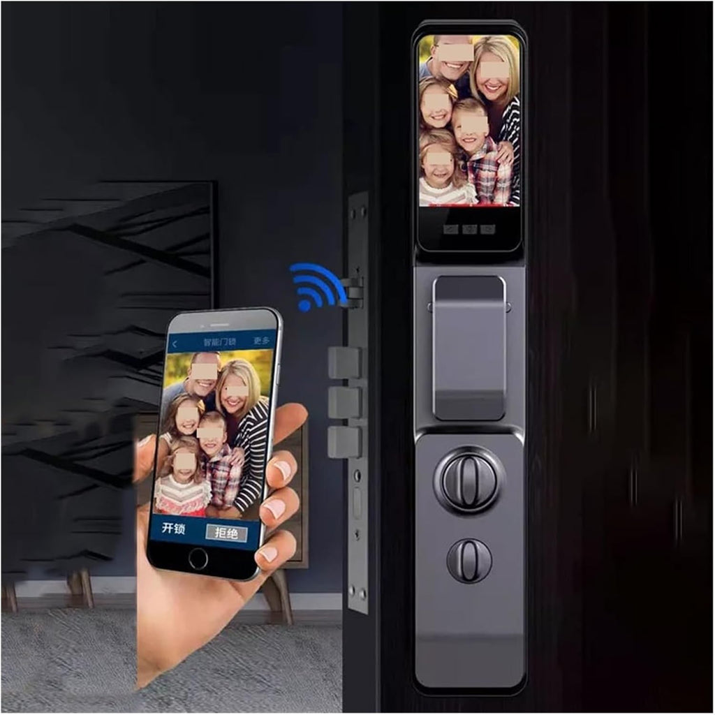 Luxury Smart Lock with Camera, Outdoor Safety Electronic Lock, 3D Facial Recognition Smart Door Lock