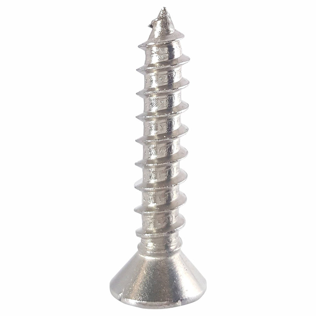 #8 x 1/2' Oval Head Sheet Metal Screws, Square Drive, Stainless Steel 18-8, Full Thread, Bright Finish, Self-Tapping, Type A, Quantity 2500 By Fastenere