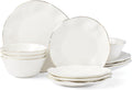 Lenox Dinnerware Set, Blue Bay 12-Piece Set, Service For 4, White Porcelain, Plates And Bowls Sets, Dishwasher And Microwave Safe, Home & Kitchen, Dish Plate, Dishes (White, 12 Piece)