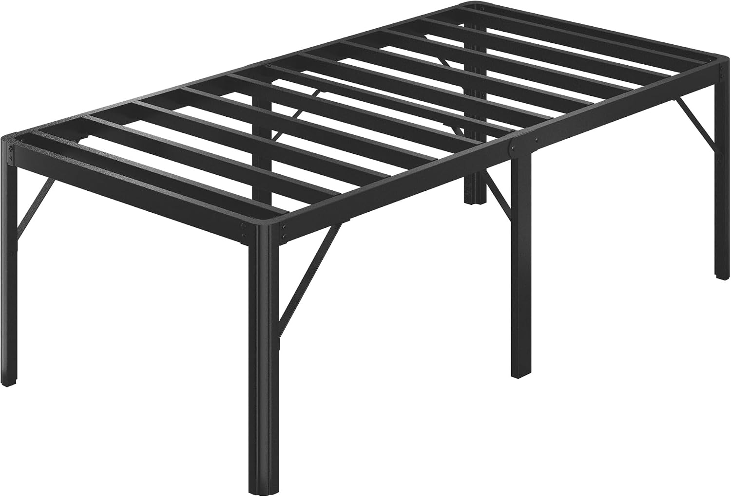 Lutown-Teen 25 Inch High Twin Bed Frames with Rounded Corner Legs, Heavy Duty Metal Twin Platform Bed Frame with Steel Slats Support, No Box Spring Needed, Noise Free, Easy Assembly