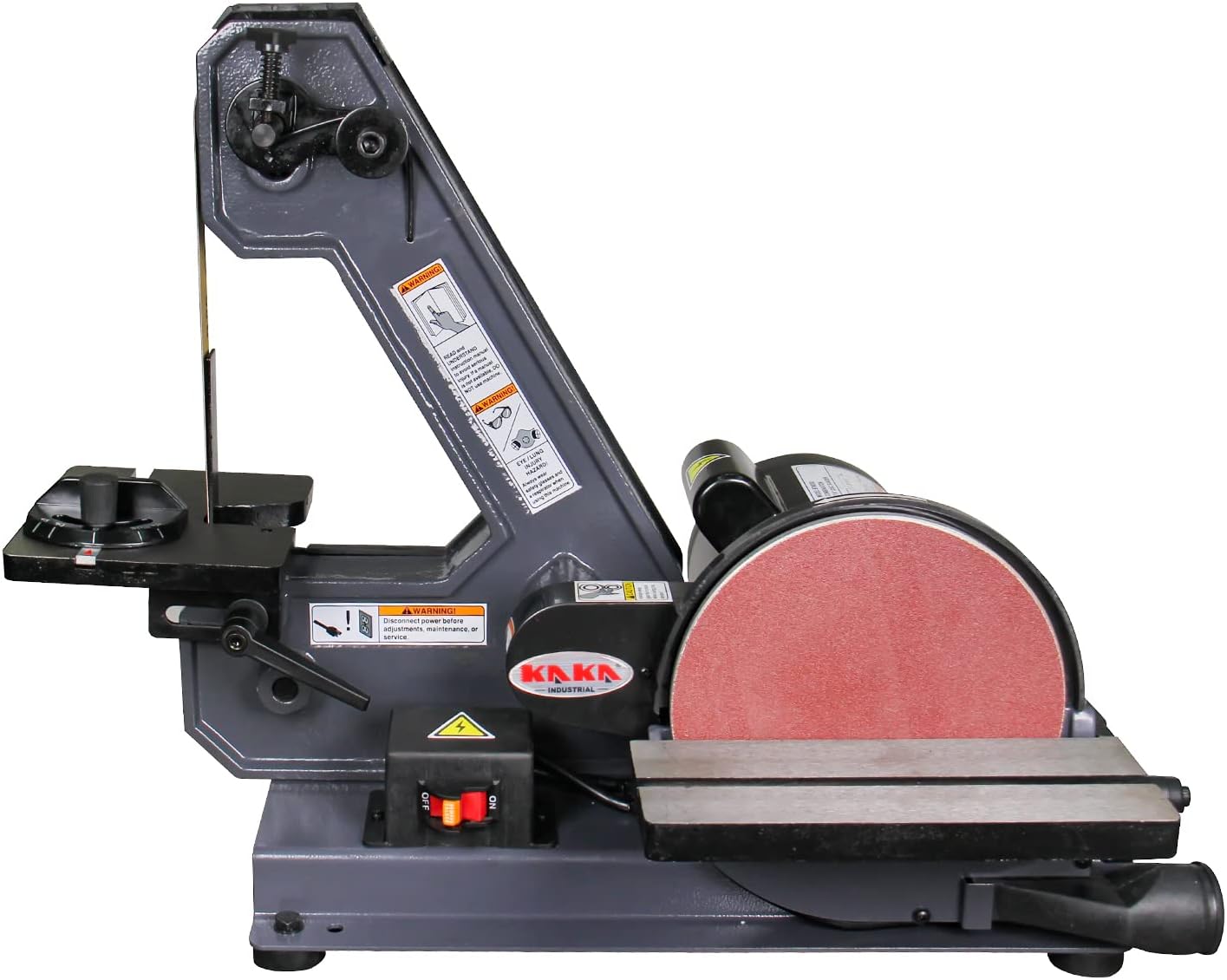 Benchtop Belt Disc Sander, 1x42 Belt, 8in Disc, 1/3 HP, KAKA BTM-200 | Compact belt and disc sanding
