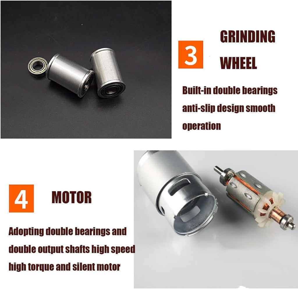 Mini Belt Sander, Electric Belt Sander, 4000-9000 Rpm, 7 Speed Regulation, with 10pcs Belts and Dust Shield, Sanding Belt Size 25mm, for Metal Plastic Working DIY Small Projects