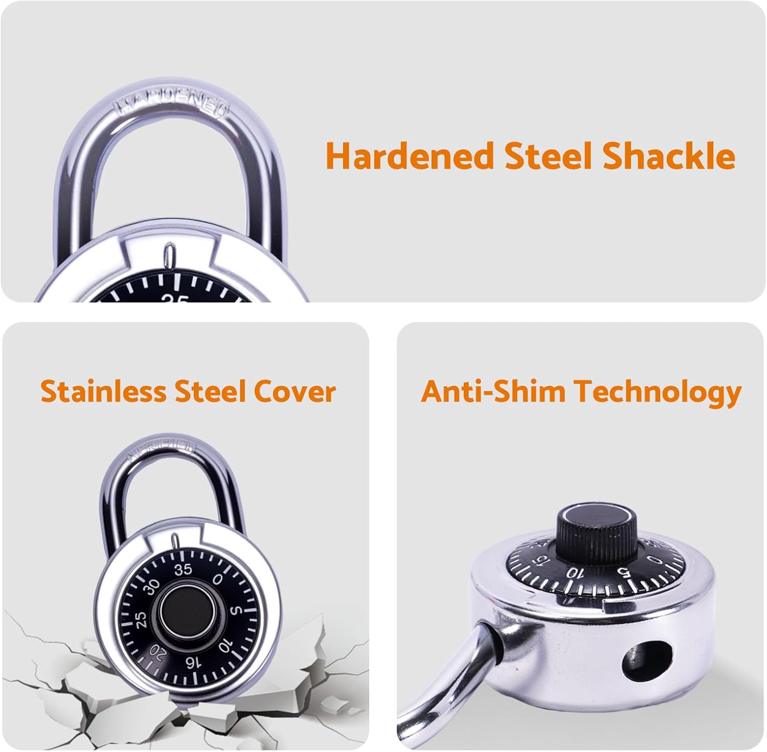 48 Pack 50 mm (2') Black Dial Combination Padlocks, Hardened Steel Shackle, Locker Keyless Combination Locks for Gym Lockers, School Lockers, Office Lockers, and Toolboxes