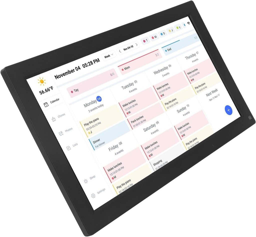 Tangxi 15.6 Inch Smart Digital Calendar, Electronic Chore Chart & WiFi Planner with Touchscreen, Weekly Monthly Family Organizer for Wall or Desk (US Plug)