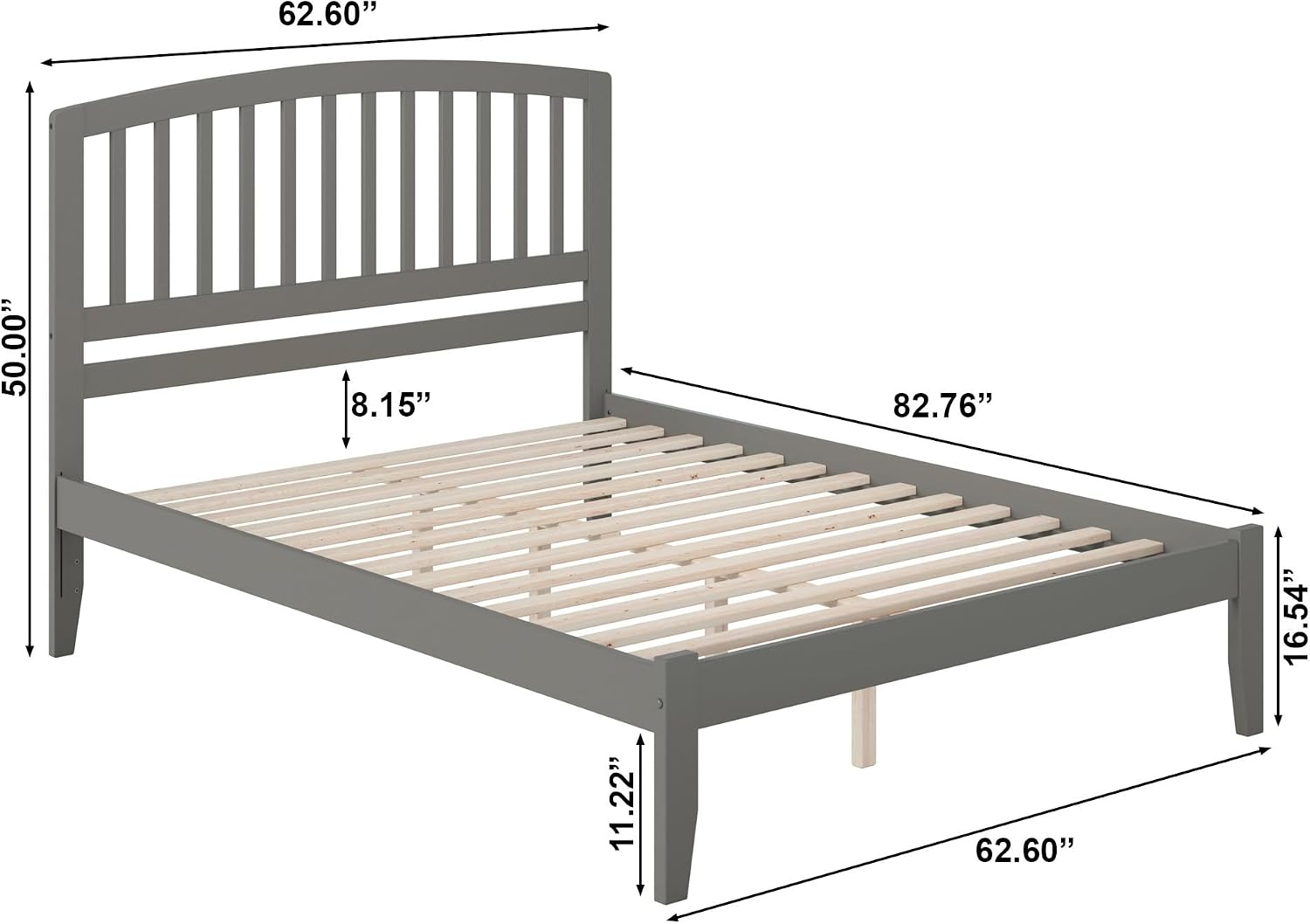 AFI, Richmond Queen Platform Bed, Grey